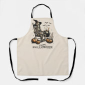 ヴィンテージおもしろいスケルトンのハロウィーン エプロン (正面)