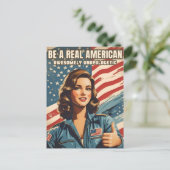 ヴィンテージおもしろいスタイルアメリカ合衆国愛国的ユーモア ポストカード (スタンド正面)