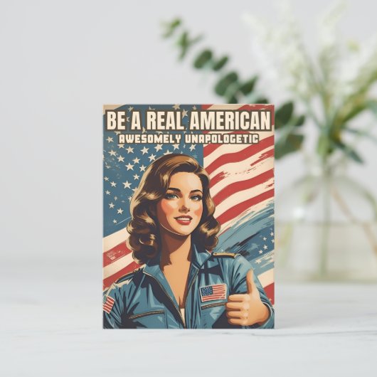 ヴィンテージおもしろいスタイルアメリカ合衆国愛国的ユーモア ポストカード (スタンド正面)