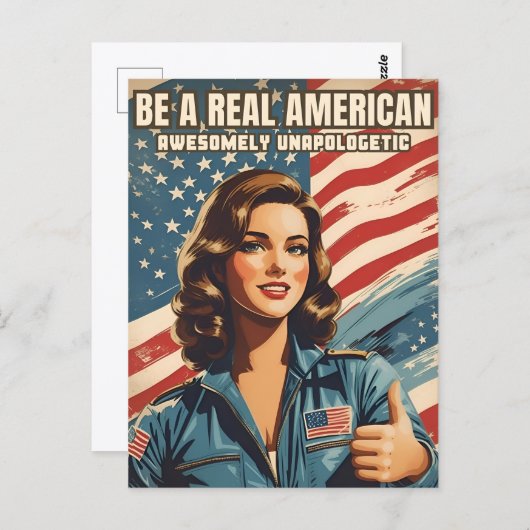 ヴィンテージおもしろいスタイルアメリカ合衆国愛国的ユーモア ポストカード (正面/裏面)