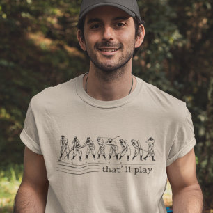 ヴィンテージおもしろいスタイルゴルフスウィングライト Tシャツ