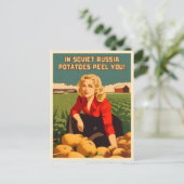 ヴィンテージおもしろいスタイルソ連USSRポテトユーモア ポストカード (スタンド正面)