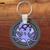 ヴィンテージおもしろいスタイルタコパイロット丸キーチェーン キーホルダー (正面)