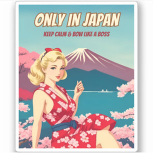 ヴィンテージおもしろいスタイル日本観光外人ユーモア シール