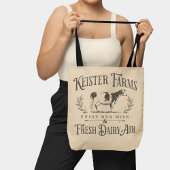 ヴィンテージおもしろいスタイル牛ファームジョークサインクリーム トートバッグ