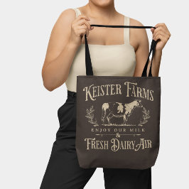 ヴィンテージおもしろいスタイル牛ファームジョークサインブラウン トートバッグ