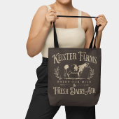 ヴィンテージおもしろいスタイル牛ファームジョークサインブラウン トートバッグ