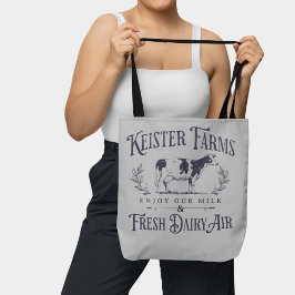 ヴィンテージおもしろいスタイル牛ファームジョークサインブルー トートバッグ