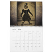 ヴィンテージおもしろいセピア写真黒猫 カレンダー (1月 2026)