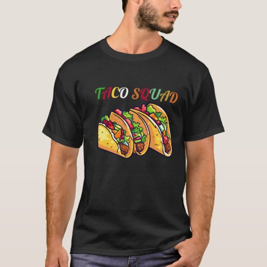 ヴィンテージおもしろいタコ分隊メキシコ料理愛好家 Tシャツ (正面)