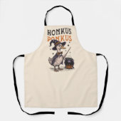 ヴィンテージおもしろいダックウィザードハロウィーン エプロン (正面)