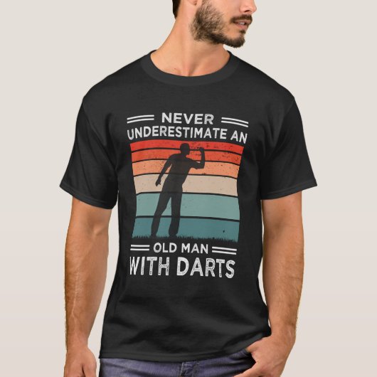ヴィンテージおもしろいダーツダーツ Tシャツ (正面)