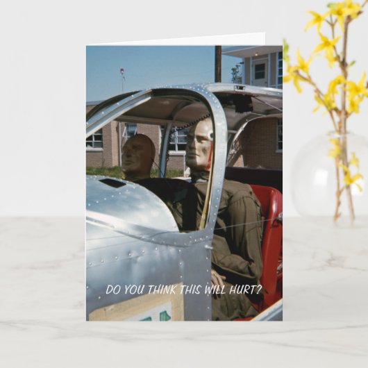 ヴィンテージおもしろいテストダンミーマンネクインドール写真 カード (黄色い花)