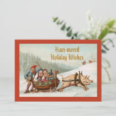 ヴィンテージおもしろいデニッシュクリスマス飲ピグパンフラット シーズンカード (スタンド正面)