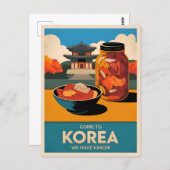 ヴィンテージおもしろいトラベルコリアキムチユーモアレトロ ポストカード (正面/裏面)