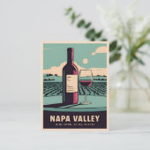 ヴィンテージおもしろいトラベルナパバレーワインユーモア ポストカード (スタンド正面)