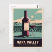 ヴィンテージおもしろいトラベルナパバレーワインユーモア ポストカード (正面/裏面)