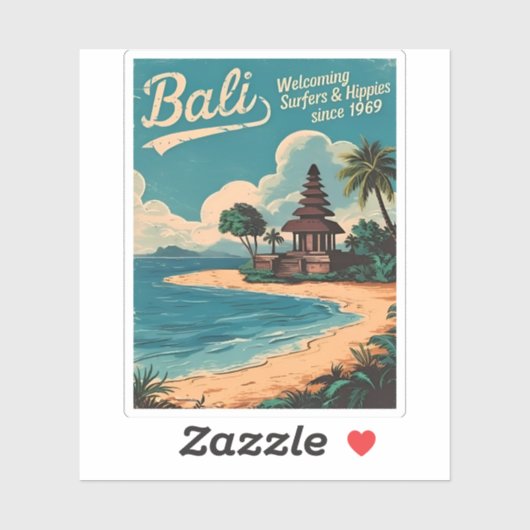 ヴィンテージおもしろいトラベルバリインドネシアレトロユーモア シール (シート)