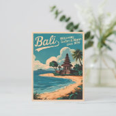 ヴィンテージおもしろいトラベルバリインドネシアレトロユーモア ポストカード (スタンド正面)