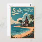 ヴィンテージおもしろいトラベルバリインドネシアレトロユーモア ポストカード (正面/裏面)