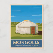 ヴィンテージおもしろいトラベルモンゴリアユルトレトロスタイル ポストカード (正面)