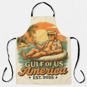 ヴィンテージおもしろいトランプアメリカ湾2025 エプロン (正面)