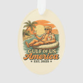 ヴィンテージおもしろいトランプアメリカ湾2025 オーナメント (裏面)