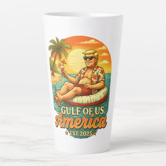 ヴィンテージおもしろいトランプアメリカ湾2025 カフェラテマグ (正面)