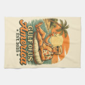 ヴィンテージおもしろいトランプアメリカ湾2025 キッチンタオル (横)