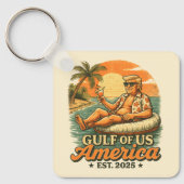 ヴィンテージおもしろいトランプアメリカ湾2025 キーホルダー (正面)