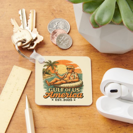 ヴィンテージおもしろいトランプアメリカ湾2025 キーホルダー (デスク)