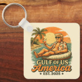 ヴィンテージおもしろいトランプアメリカ湾2025 キーホルダー (正面)