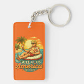 ヴィンテージおもしろいトランプアメリカ湾2025 キーホルダー (裏面)