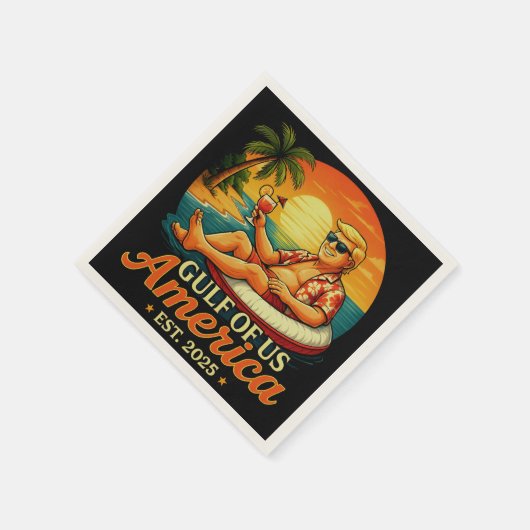 ヴィンテージおもしろいトランプアメリカ湾2025 スタンダードカクテルナプキン (角)