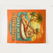 ヴィンテージおもしろいトランプアメリカ湾2025 タペストリー (正面(横))