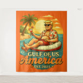 ヴィンテージおもしろいトランプアメリカ湾2025 タペストリー (正面)