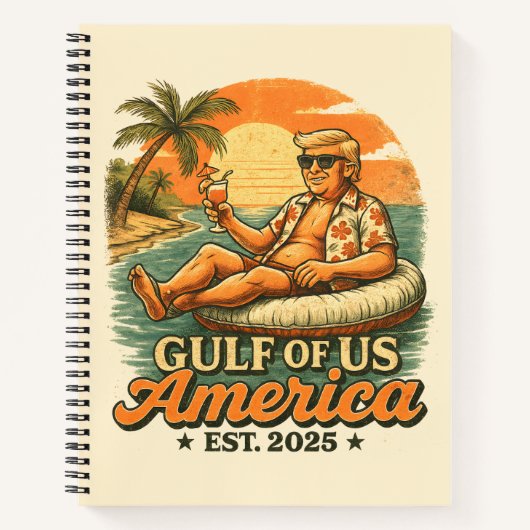 ヴィンテージおもしろいトランプアメリカ湾2025 ノートブック (正面)