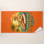 ヴィンテージおもしろいトランプアメリカ湾2025 ビーチタオル (正面)