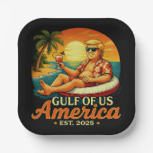 ヴィンテージおもしろいトランプアメリカ湾2025 ペーパープレート (正面)