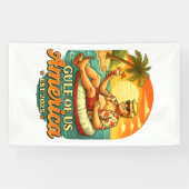 ヴィンテージおもしろいトランプアメリカ湾2025 横断幕 (横)