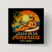 ヴィンテージおもしろいトランプアメリカ湾2025 缶バッジ (正面)