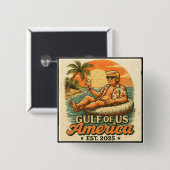 ヴィンテージおもしろいトランプアメリカ湾2025 缶バッジ (正面&裏面)