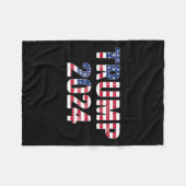 ヴィンテージおもしろいトランプ2024選挙ギフト男性女性Y フリースブランケット (正面(横))