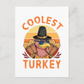 ヴィンテージおもしろいトルコ感謝祭 シーズンポストカード (正面)
