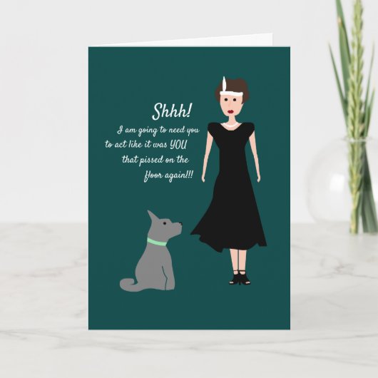 ヴィンテージおもしろいドッグジョーク、コメディ カード (正面)