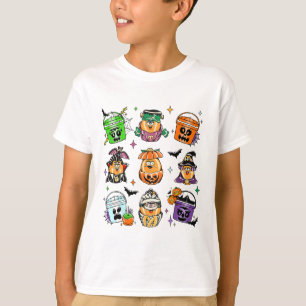 ヴィンテージおもしろいナガッツミールバケットハロウィン不気味 Tシャツ