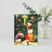 ヴィンテージおもしろいネズミクリスマスはがき シーズンポストカード (スタンド正面)