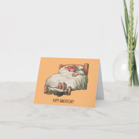 ヴィンテージおもしろいハッピーアニバーサリーカード カード (正面)