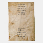 ヴィンテージおもしろいハロウィーンの歓迎こども キッチンタオル (縦)