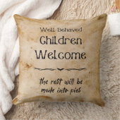 ヴィンテージおもしろいハロウィーンの歓迎こども クッション (ブランケット)